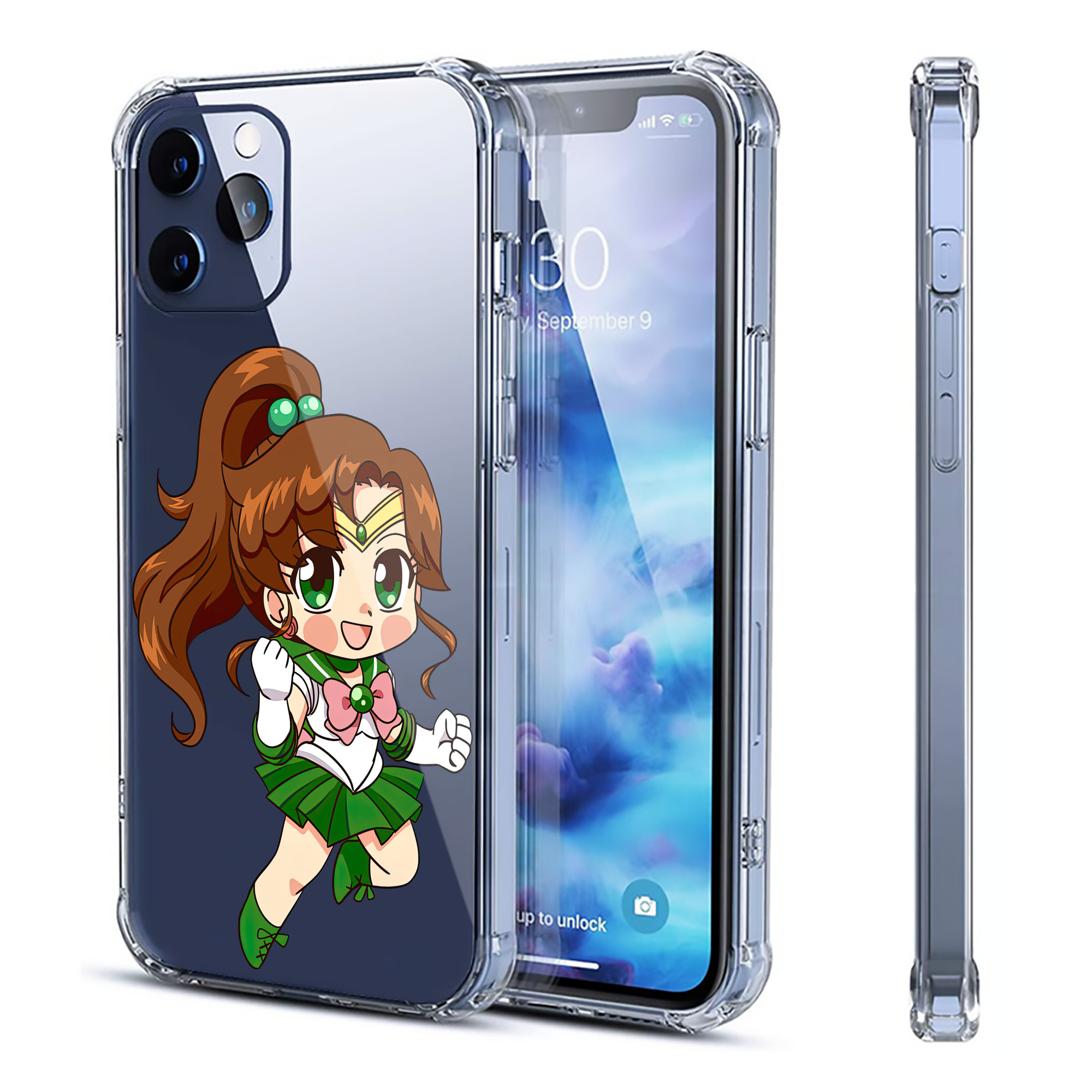 （画像用） 美少女戦士セーラームーン 木野 まこと きの まこと Sailor Moon Kino Makoto （セーラージュピター；Sailor Jupiter） 【iPhone 12シリーズ対応】透明スマホケース（クリアソフトケース）
